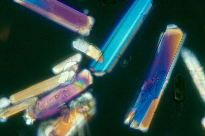 [Translate to English:] Calciumtartrat aus Traubensaft in Polarisation