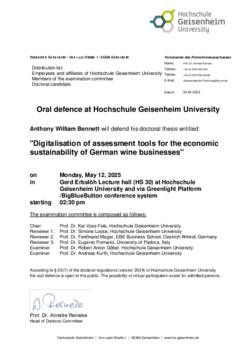 Announcement oral defense Bennett