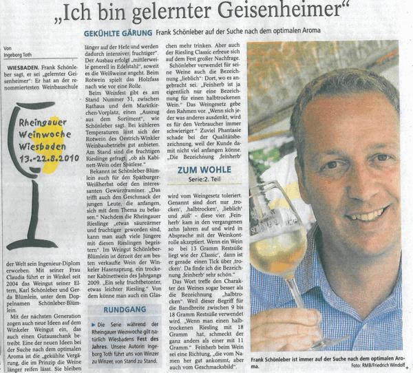 Zeitungsartikel mit Portrait