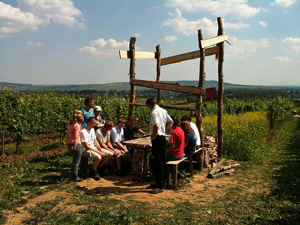 Studenten im Weinberg