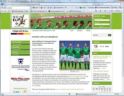 Weinelf-Internetseite