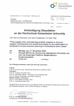 Ankündigung Disputation Marius Drechsler