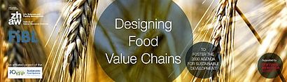 Anzeige Designing Food Chains mit Weizen im Hintergrund