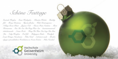Weihnachtsbaumkugel und Textanteil