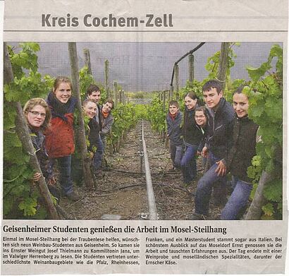 Zeitungsartikel mit Bild