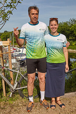 Prof. Dr. Hans Reiner Schultz und seine Hochschulsport-Koordinatorin Laura Nelles