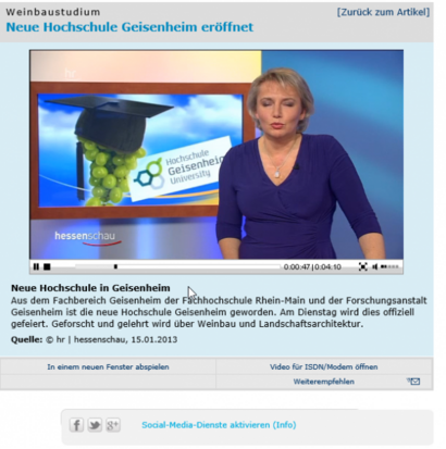 Bildschirmfoto aus dem Beitrag