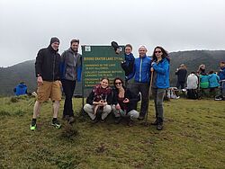 Gruppenbild beim Bisoke Crater Lake