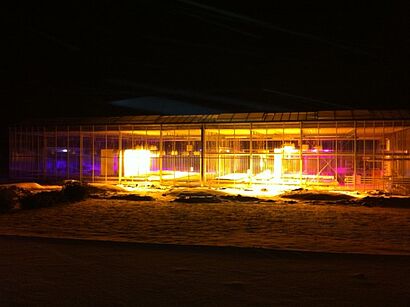 beleuchtetes Gewächshaus 