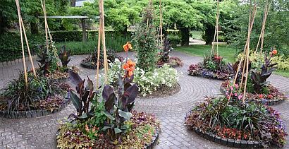  Der Sommerflor am Gehring-Platz im Park der Villa Monrepos