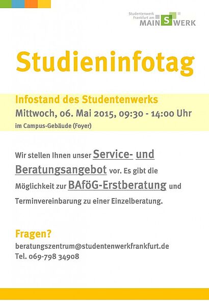 Anzeige zum Studieninfotag