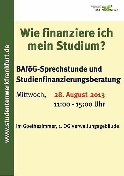 Anzeige ,,Wie finanziere ich mein Studium?"