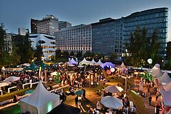 Aufnahme des Geländes abends