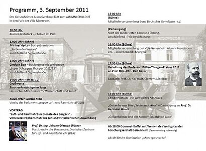 Das Programm des Tages 