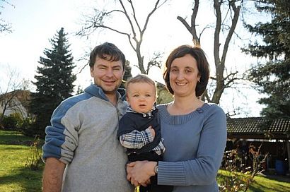 Jürgen und Carolin Hofmann mit ihrem Sohn Paul 