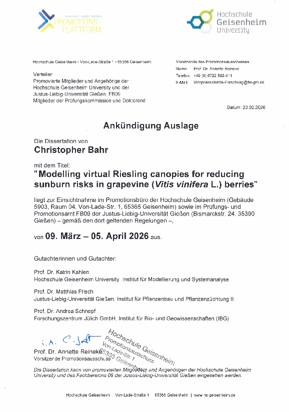 Ankündigung Christopher Bahr