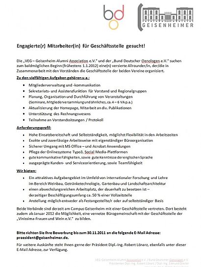 Jobanzeige mit näheren Informationen 