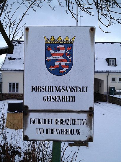 schild ,,Forschungsanstalt Geisenheim"