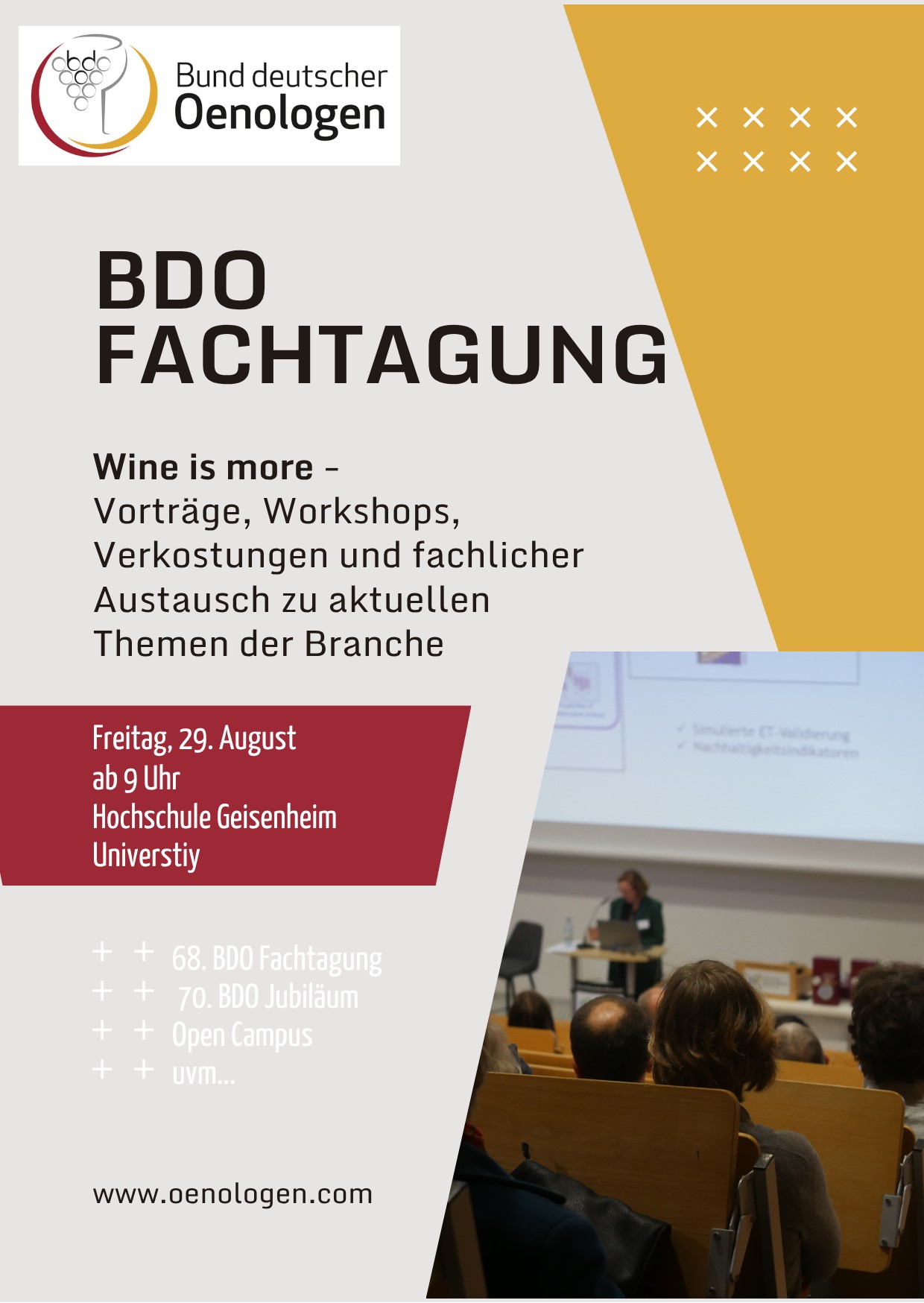 Einladung zur 68. BDO FACHTAGUNG sowie 70. Jubiläum BDO